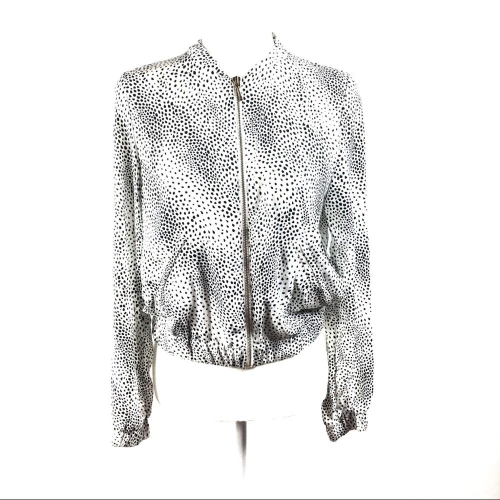H&M Black/White Spotted Print Jacket Size 4